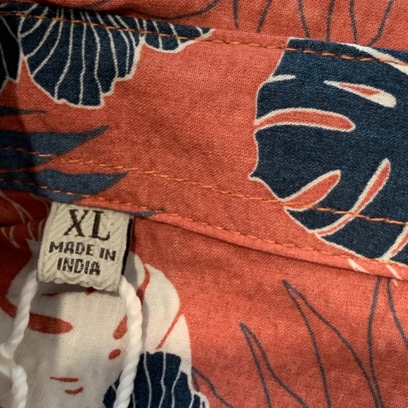 New Men's Jachs New York Seersucker Tropical  Short Sleeve Button Down XL - Picture 5 of 8